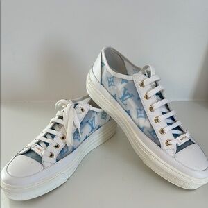 Louis Vuitton Blue and White Stellar Sneakers - size 8.5